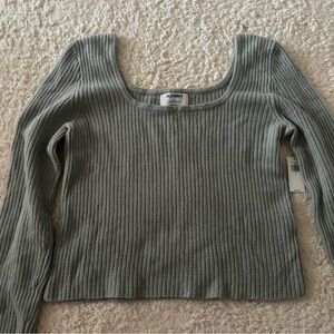 Old Navy Ribbed Sage Green Sweater Medium